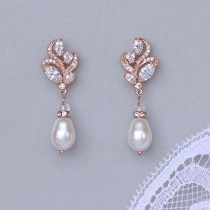 Rose Gold Bridal Earrings